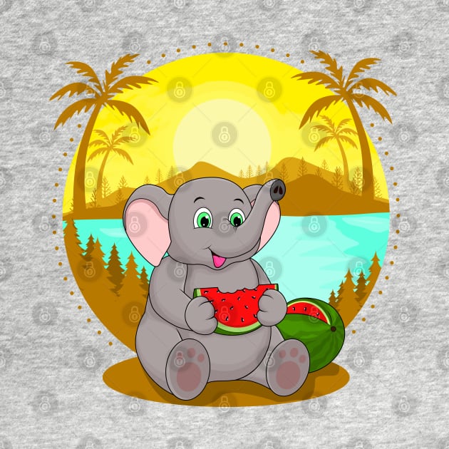 BEACH PLEASE, ELEPHANT by canzyartstudio